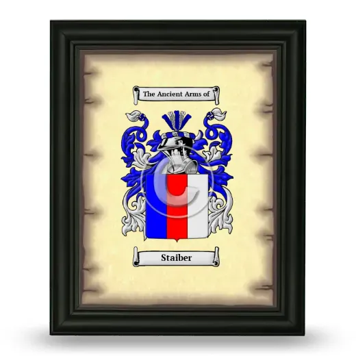 Staiber Coat of Arms Framed - Black