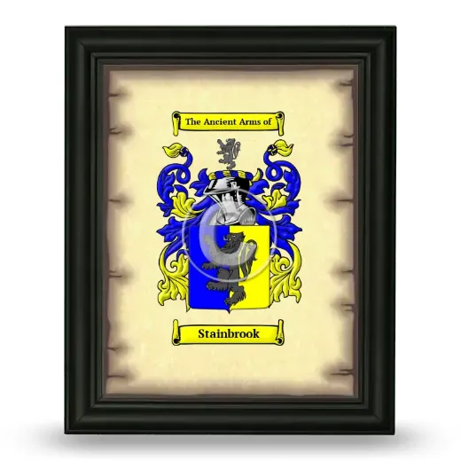 Stainbrook Coat of Arms Framed - Black