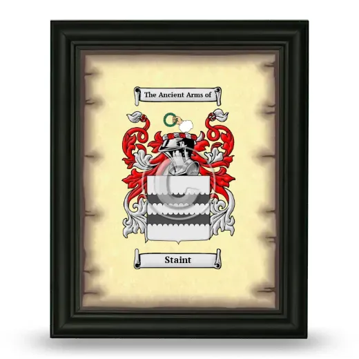 Staint Coat of Arms Framed - Black