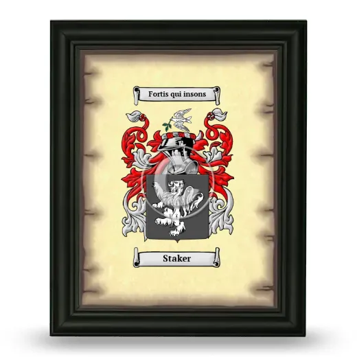 Staker Coat of Arms Framed - Black