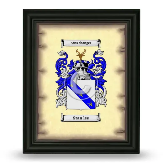 Stan lee Coat of Arms Framed - Black