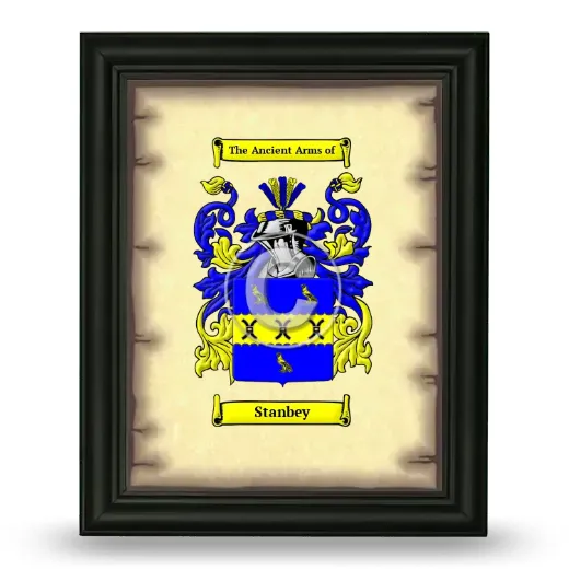 Stanbey Coat of Arms Framed - Black