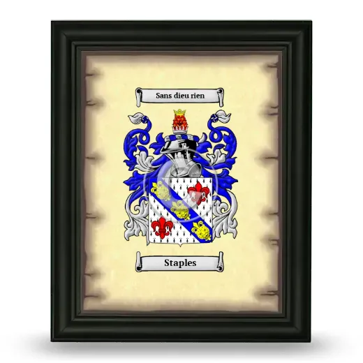 Staples Coat of Arms Framed - Black