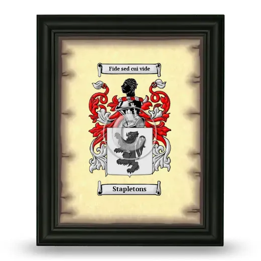 Stapletons Coat of Arms Framed - Black