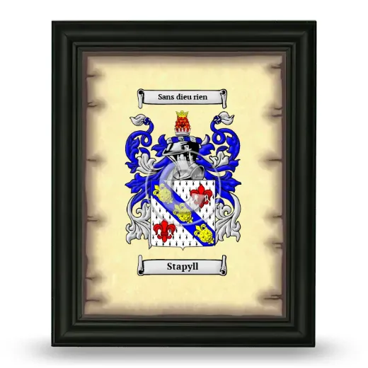 Stapyll Coat of Arms Framed - Black