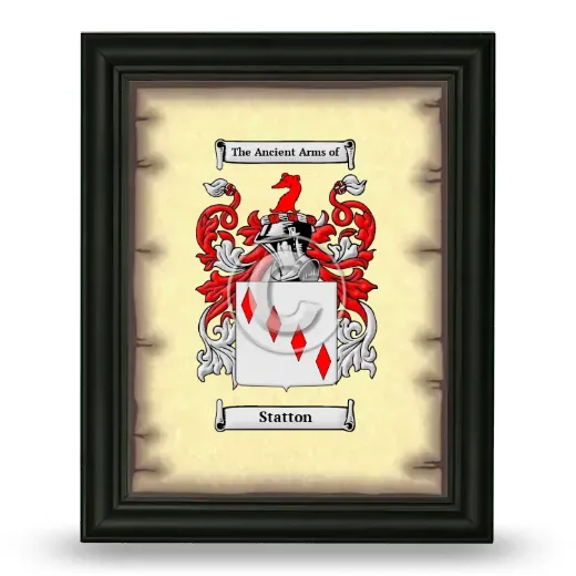 Statton Coat of Arms Framed - Black