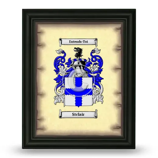 Stclair Coat of Arms Framed - Black