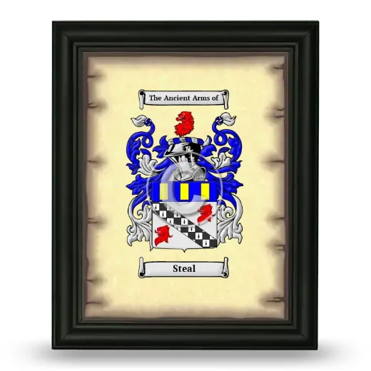Steal Coat of Arms Framed - Black
