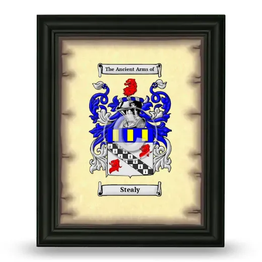 Stealy Coat of Arms Framed - Black
