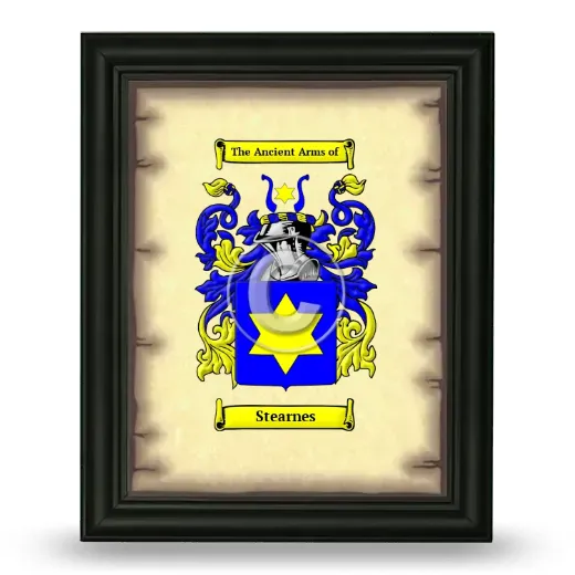 Stearnes Coat of Arms Framed - Black