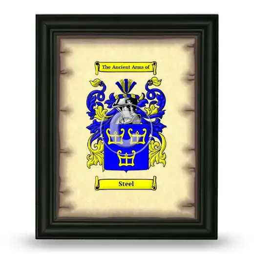Steel Coat of Arms Framed - Black