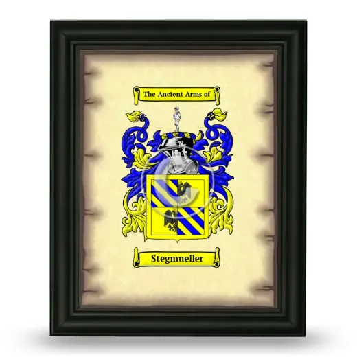 Stegmueller Coat of Arms Framed - Black