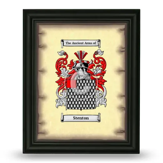 Stenton Coat of Arms Framed - Black