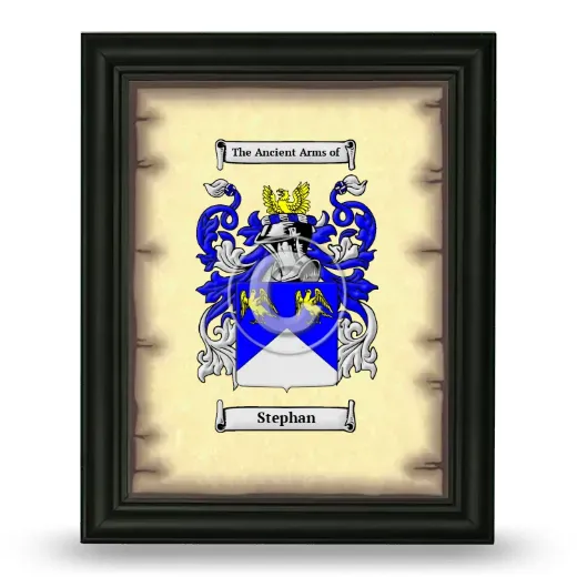 Stephan Coat of Arms Framed - Black