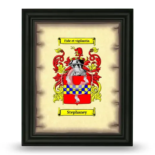 Stephaney Coat of Arms Framed - Black