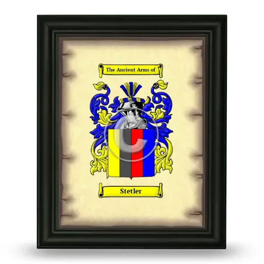 Stetler Coat of Arms Framed - Black