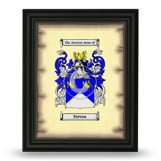 Steven Coat of Arms Framed - Black