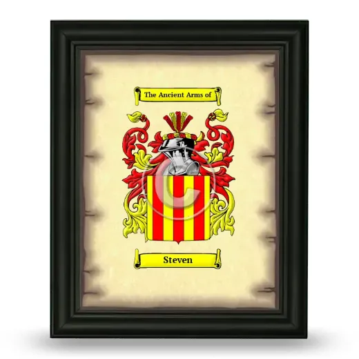 Steven Coat of Arms Framed - Black