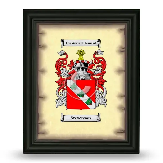 Stevensan Coat of Arms Framed - Black