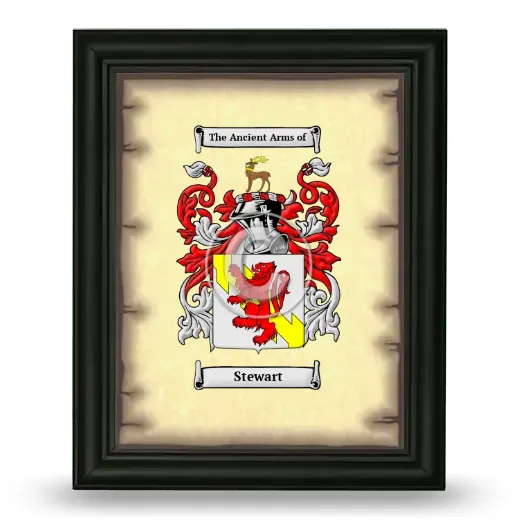 Stewart Coat of Arms Framed - Black