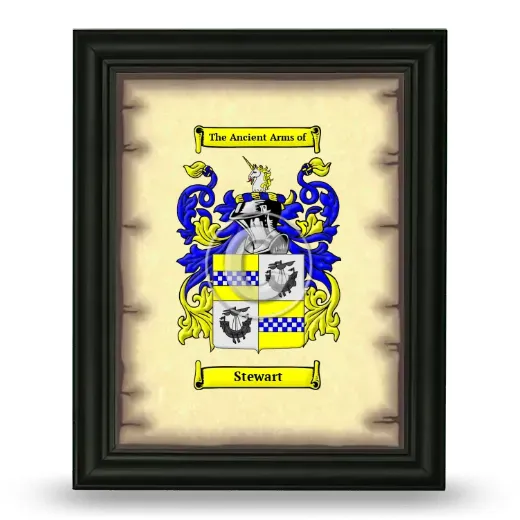 Stewart Coat of Arms Framed - Black