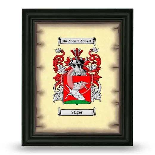 Stiger Coat of Arms Framed - Black