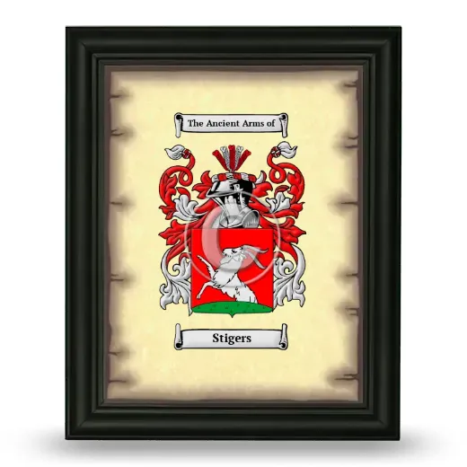 Stigers Coat of Arms Framed - Black
