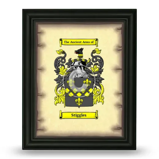 Stiggles Coat of Arms Framed - Black