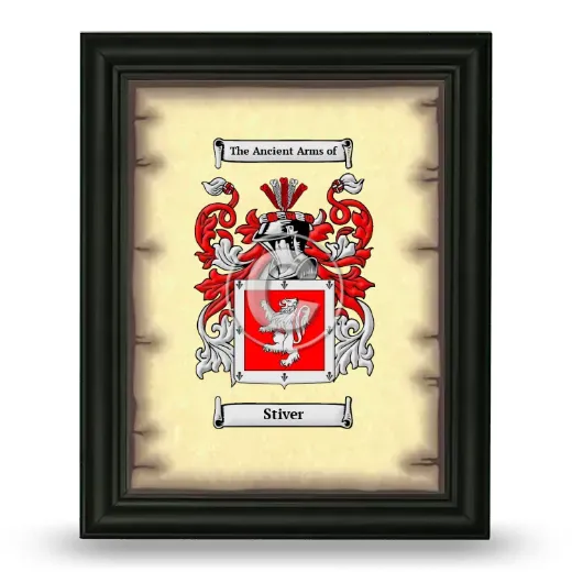 Stiver Coat of Arms Framed - Black