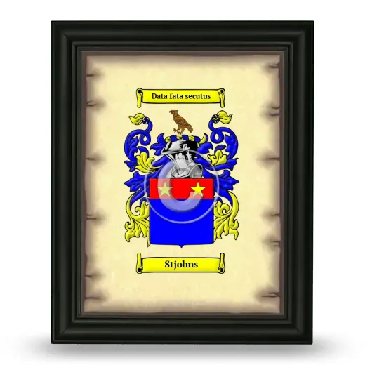Stjohns Coat of Arms Framed - Black