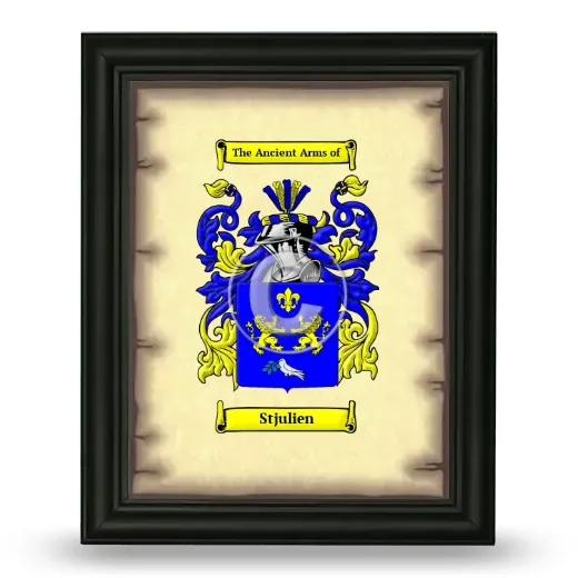 Stjulien Coat of Arms Framed - Black