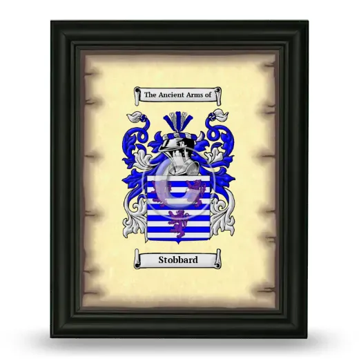 Stobbard Coat of Arms Framed - Black