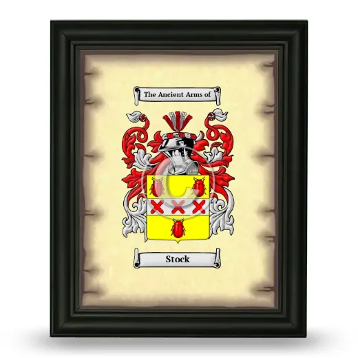 Stock Coat of Arms Framed - Black