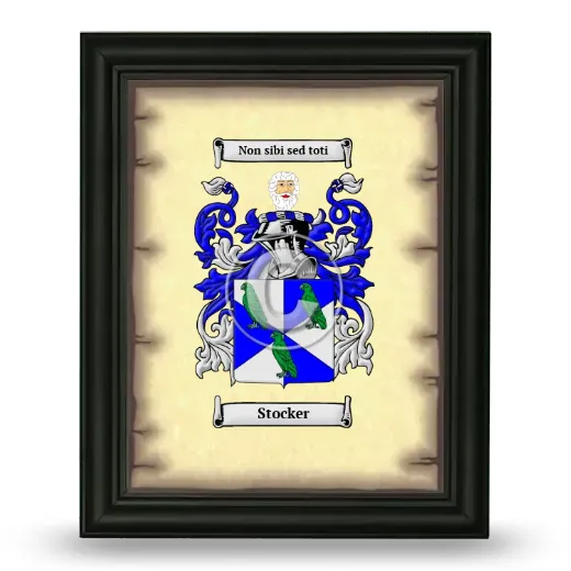 Stocker Coat of Arms Framed - Black