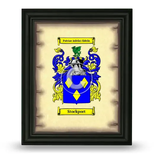 Stockport Coat of Arms Framed - Black