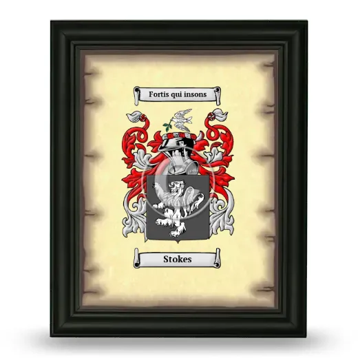 Stokes Coat of Arms Framed - Black