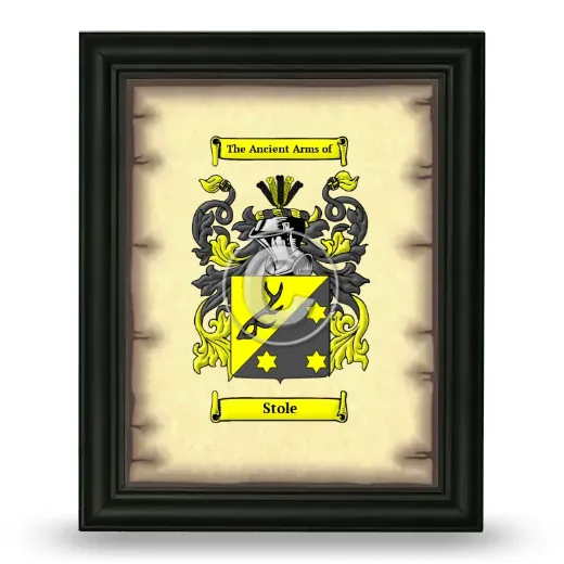 Stole Coat of Arms Framed - Black