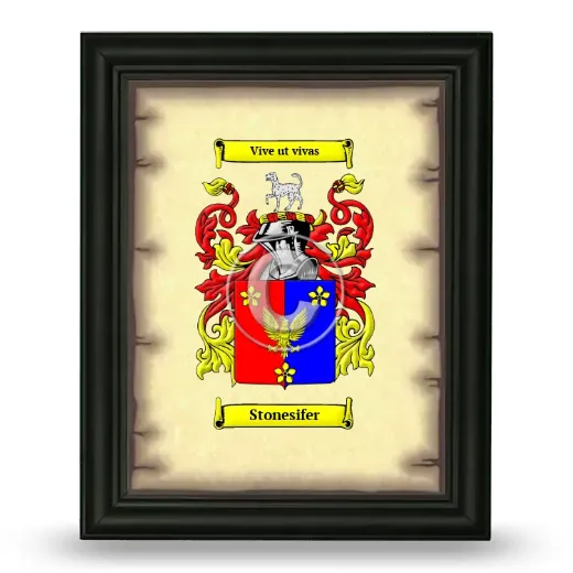 Stonesifer Coat of Arms Framed - Black