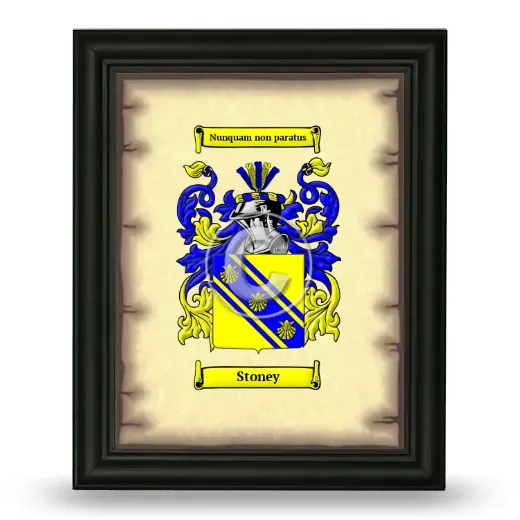 Stoney Coat of Arms Framed - Black