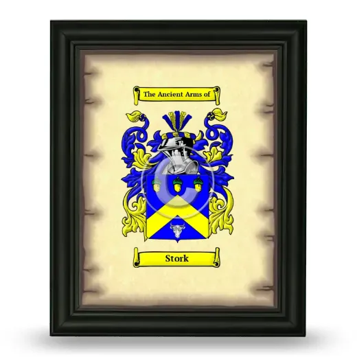 Stork Coat of Arms Framed - Black