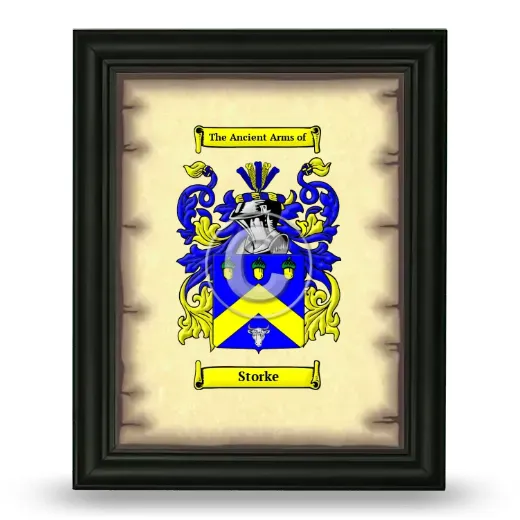 Storke Coat of Arms Framed - Black