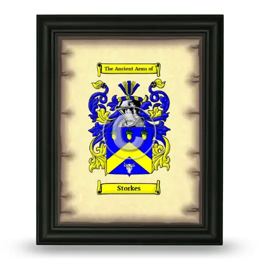Storkes Coat of Arms Framed - Black