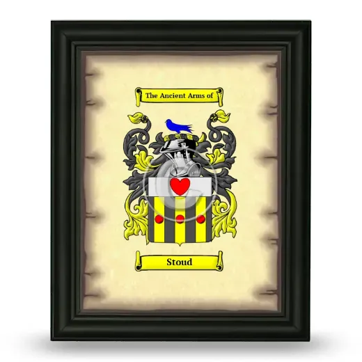 Stoud Coat of Arms Framed - Black