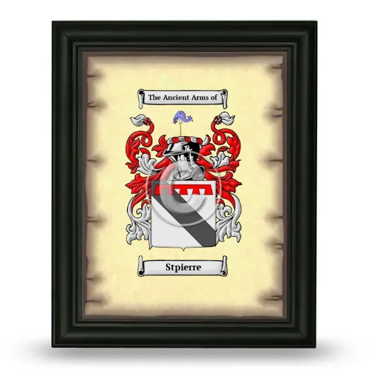 Stpierre Coat of Arms Framed - Black