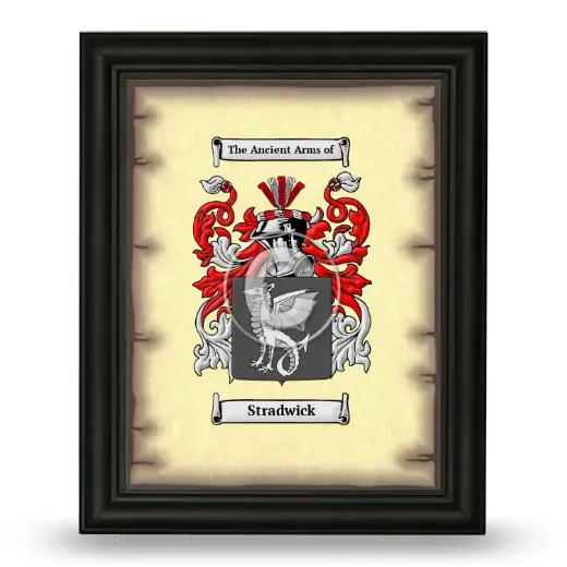 Stradwick Coat of Arms Framed - Black