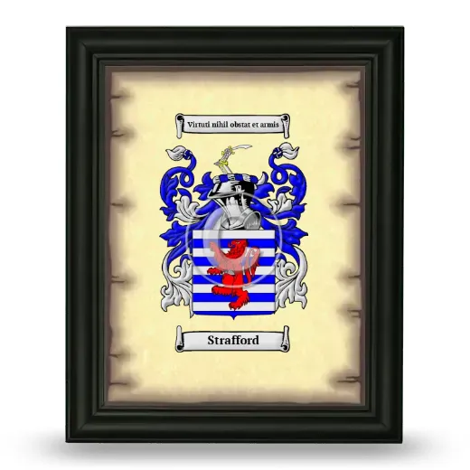 Strafford Coat of Arms Framed - Black