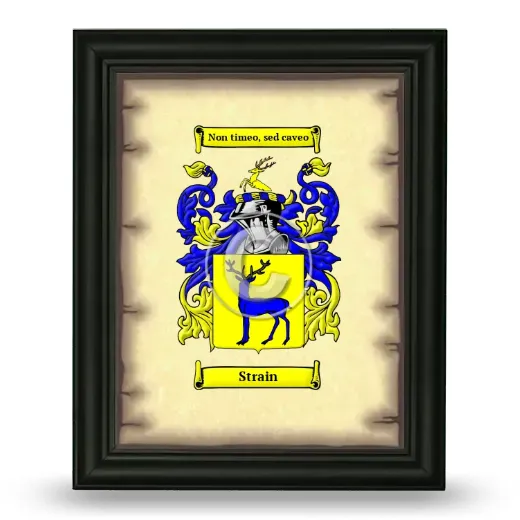 Strain Coat of Arms Framed - Black
