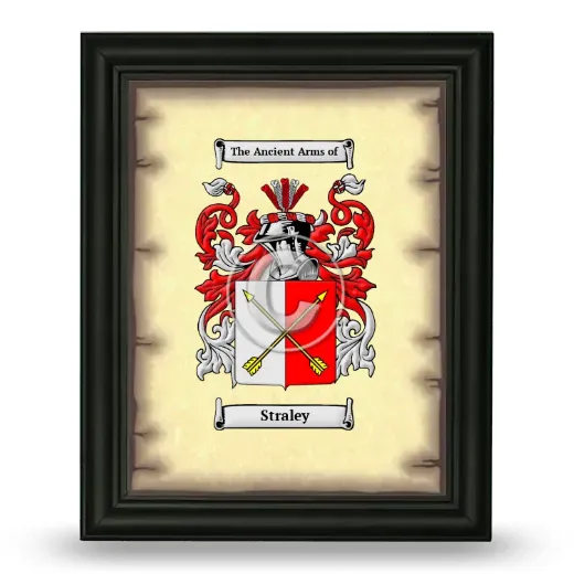 Straley Coat of Arms Framed - Black
