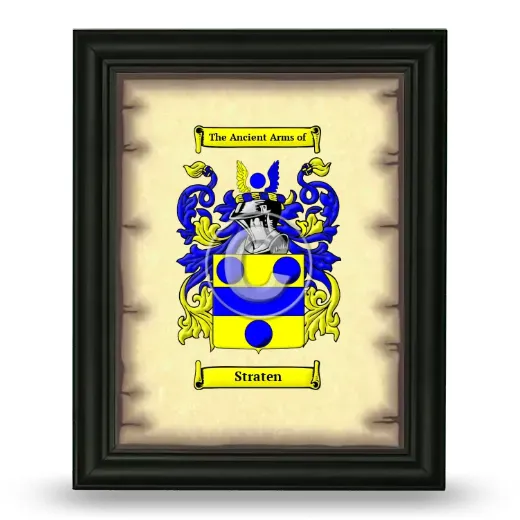 Straten Coat of Arms Framed - Black