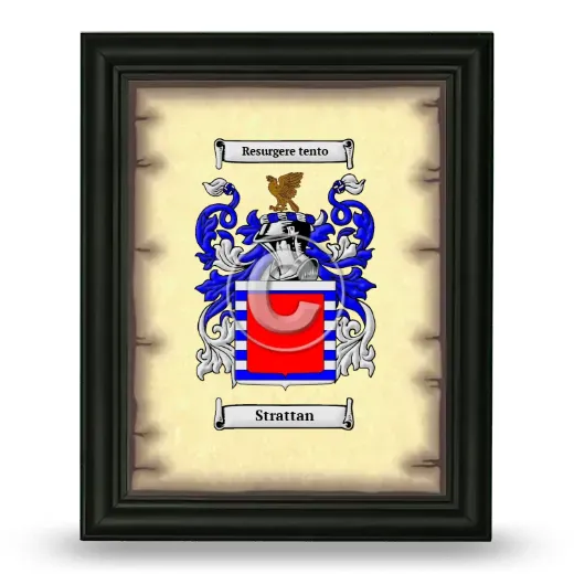 Strattan Coat of Arms Framed - Black